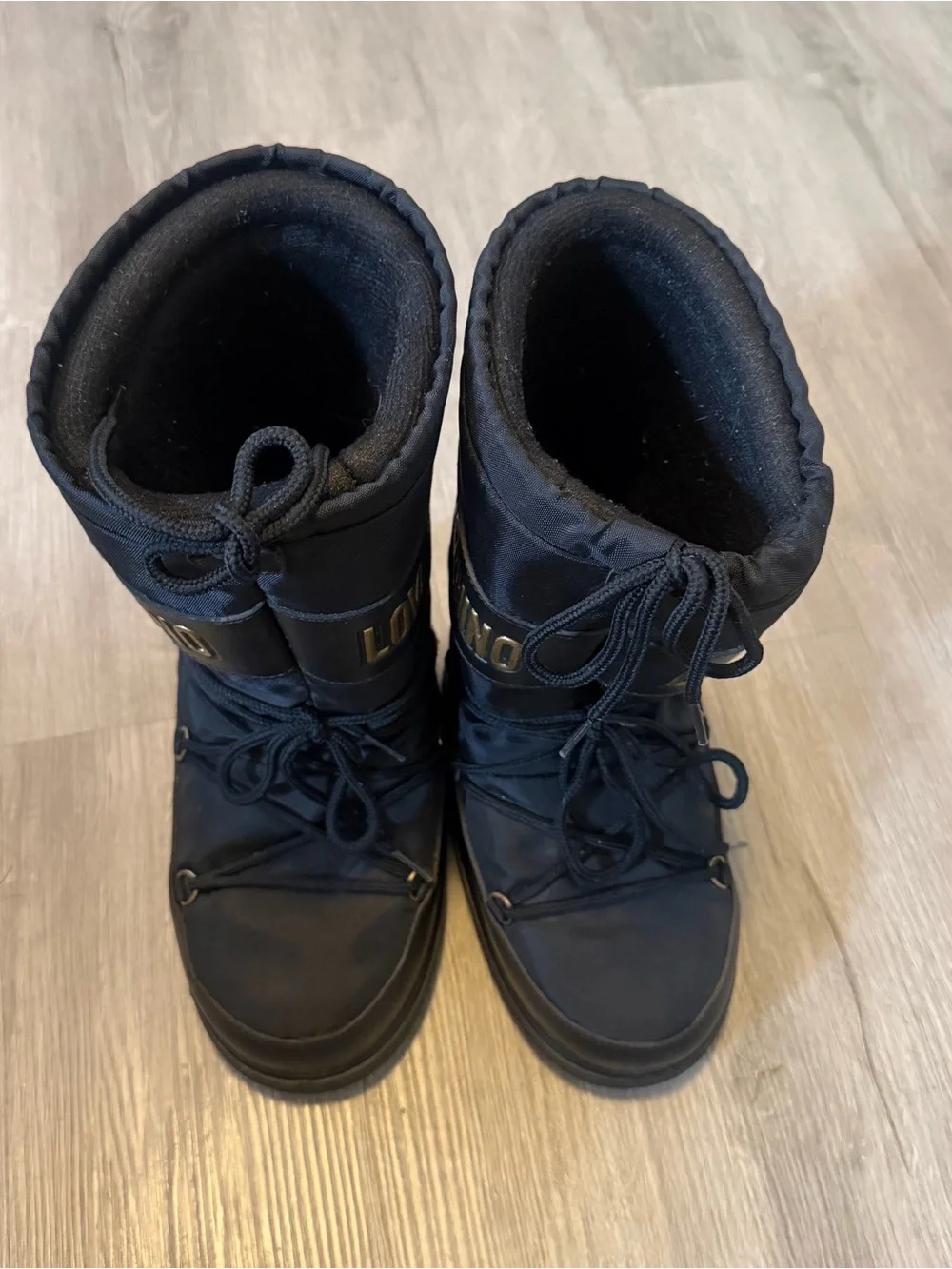 Love Moschino Black Logo Snow Boots - Sz 35-37| Cozy Winter Apres Ski